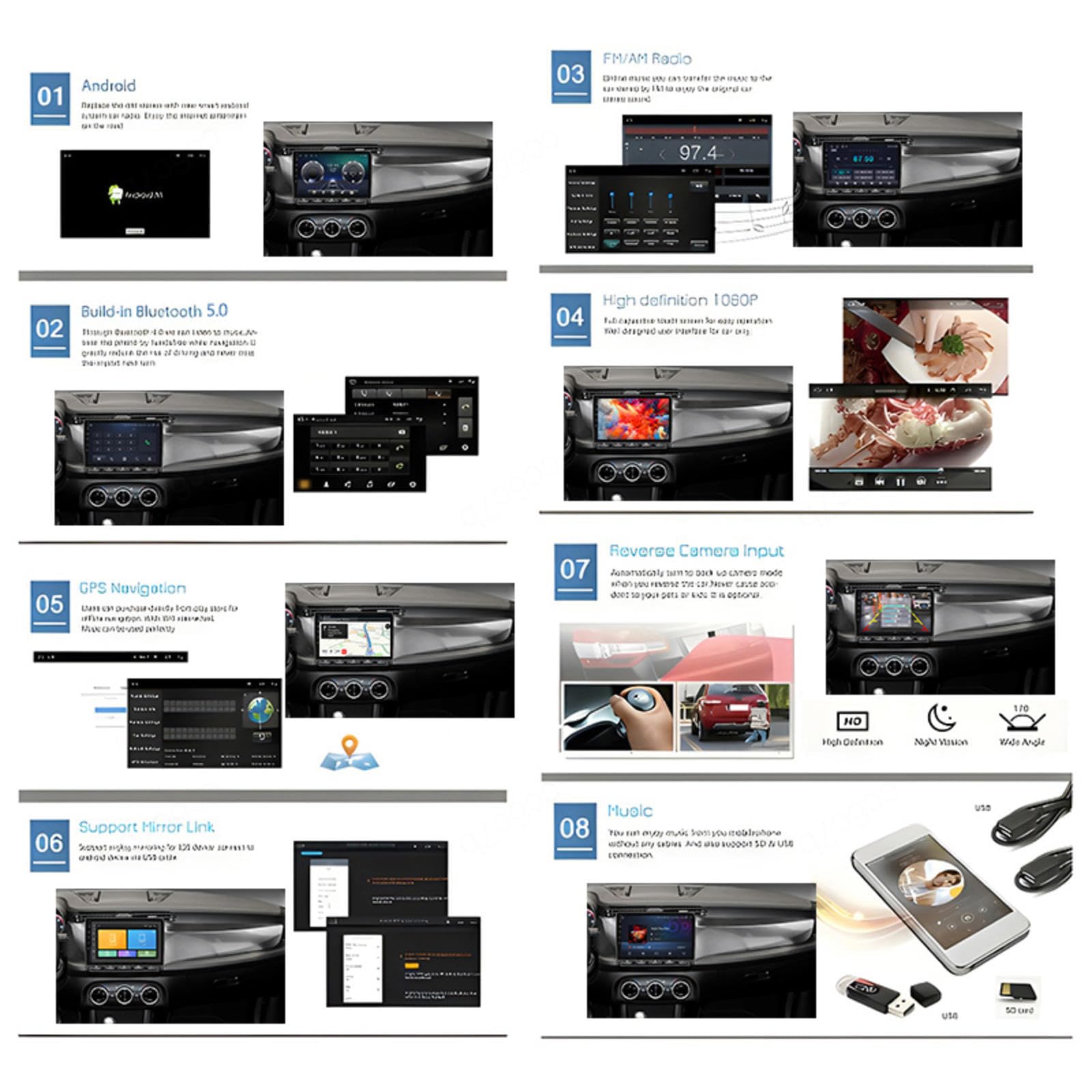 Android 15 Odtwarzacz Samochodowy Radio 9-calowy Ekran Dotykowy Multimedia Dla Alfa Romeo Giulietta 2010-2014, Nawigacja Gps Obsługa Bluetooth 4g Wi-fi, Kamera Cofania Mirror Link,M108