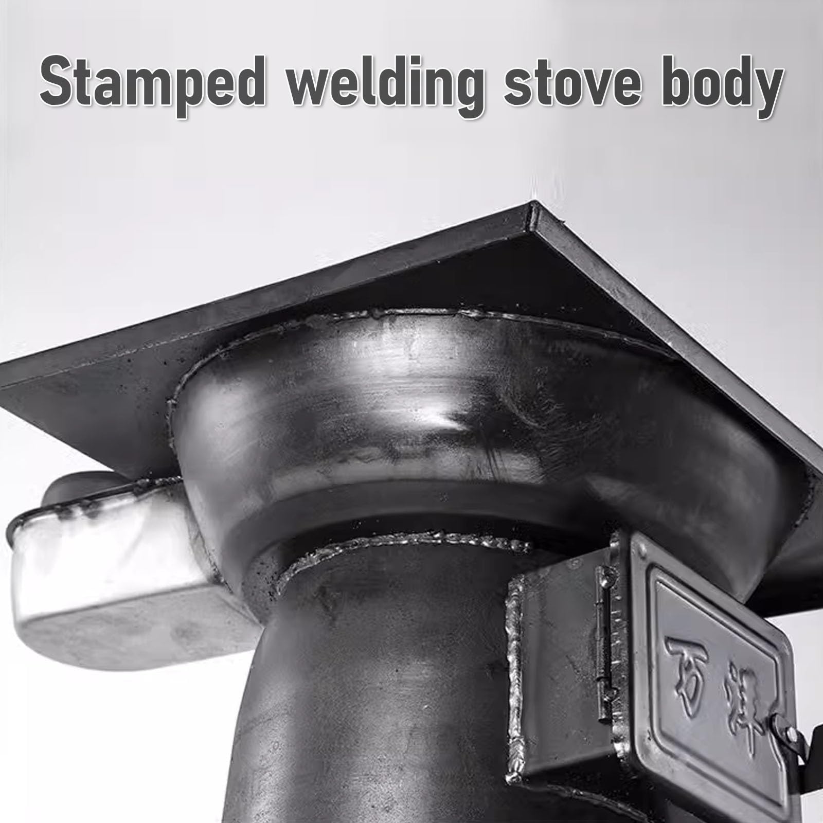Stufa a Legna in Ghisa con Canna Fumaria Saldatura di Precisione Stufa a Razzo per Interni, Patio, Campeggio, Rifugio, Risparmio Energetico ed Efficiente(Stove+5 pipe)