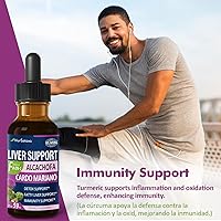 Vista 3 de Cardo mariano y extracto de alcachofa gotas de apoyo hepático para hígado graso, alcachofa, cúrcuma y cardo Mariano para el Higado Graso, Berberina