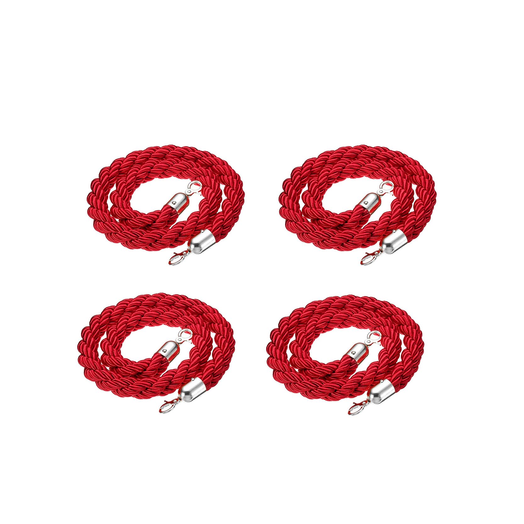 Corde de poteau de 1,8 m torsadée avec crochets dorés pour barrière de guidage