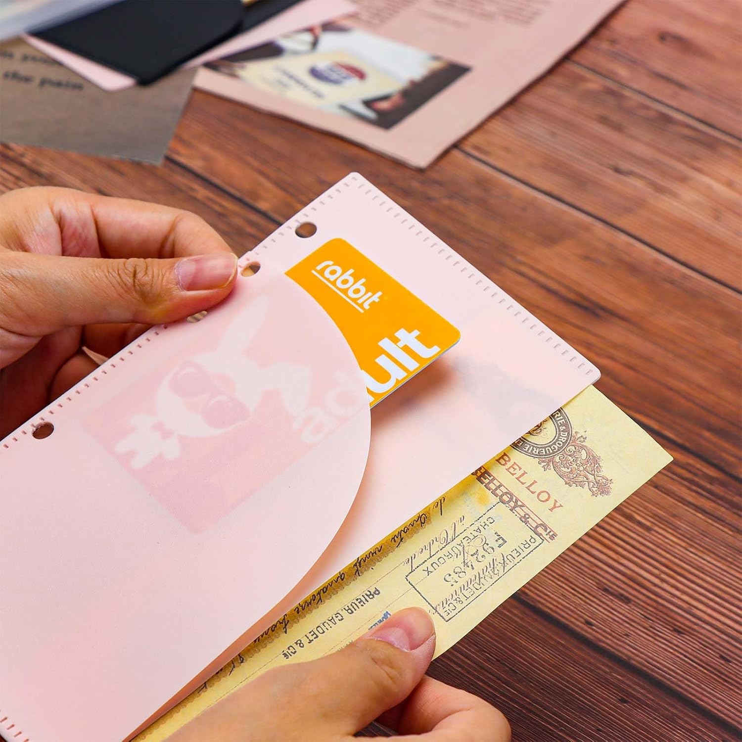 MEI YI TIAN 6pcs Pink A6 Cash Envelopes Binder Dividers with Pockets Inserts Zipless No Tab Loose Leaf Bags for Budget 6 Ring Binder Bill Money Organizer Planner (6 A6 Pink) image 5