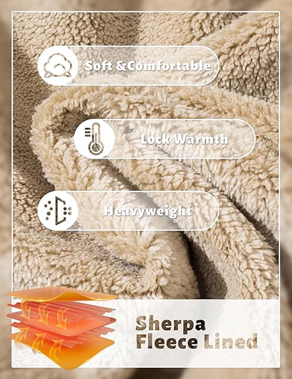 STICKON Men's Fleece Hoodies Warm Pullover Drawstring Hooded Sweatshirts Simple Casual Basics Thick Hoodie - Image 5