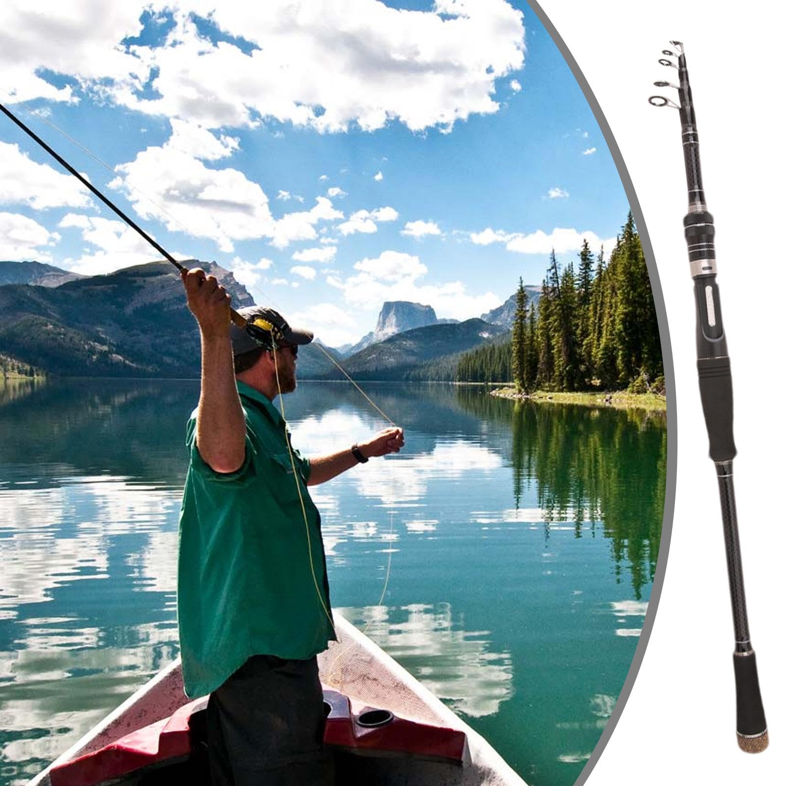 Telescopic Fishing Rod Lightweight Folding Baitcasting Fishing Rod Professional Portable Fishing Rod, Travel, Sea, Boat, Rock, Fishing Rod, Carp Fishing Equipment