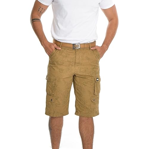 Ecko Cargo Shorts for Men – Twill Camo Mens Cargo Shorts with Belt Big and Tall