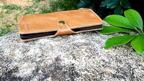 Miniatura 7 de Yogurt Funda compatible con iPhone 15 Pro Max, funda de piel auténtica para iPhone 15 Pro Max, 6.7 pulgadas, hecha a mano, color marrón