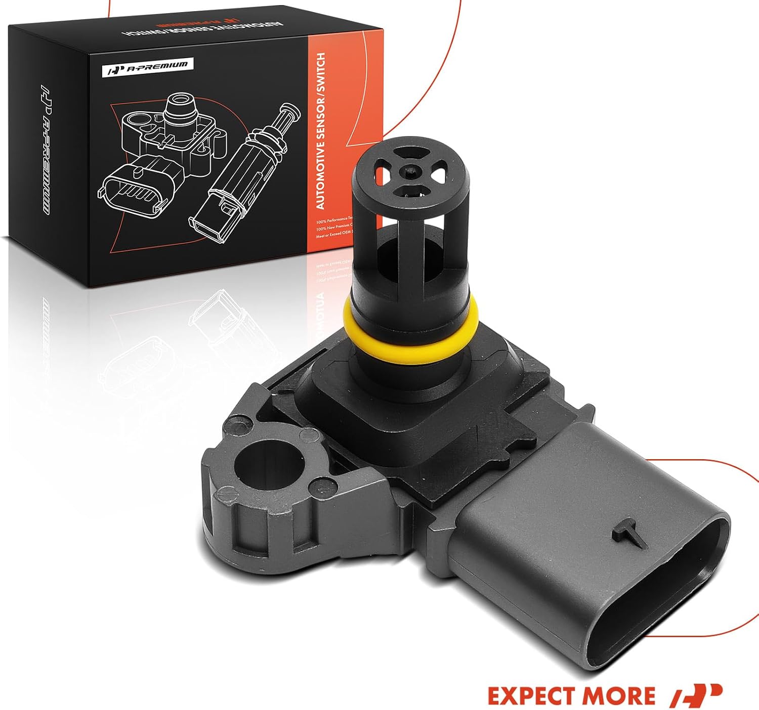 A-Premium Manifold Pressure MAP Sensor [4 Pins] Compatible with Ford Explorer 2011-2019