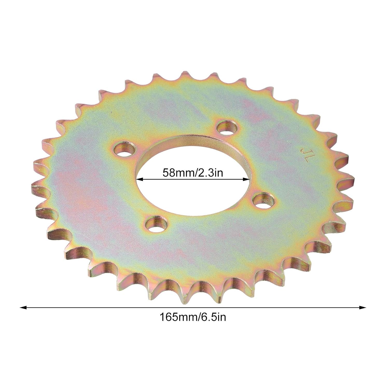 Alomejor Steel Sprocket for Electric Tricycles, Off-Road Motorcycles and Kart Racing, 6.5in Outer Diameter, 2.3in Inner Diameter, 34.6oz