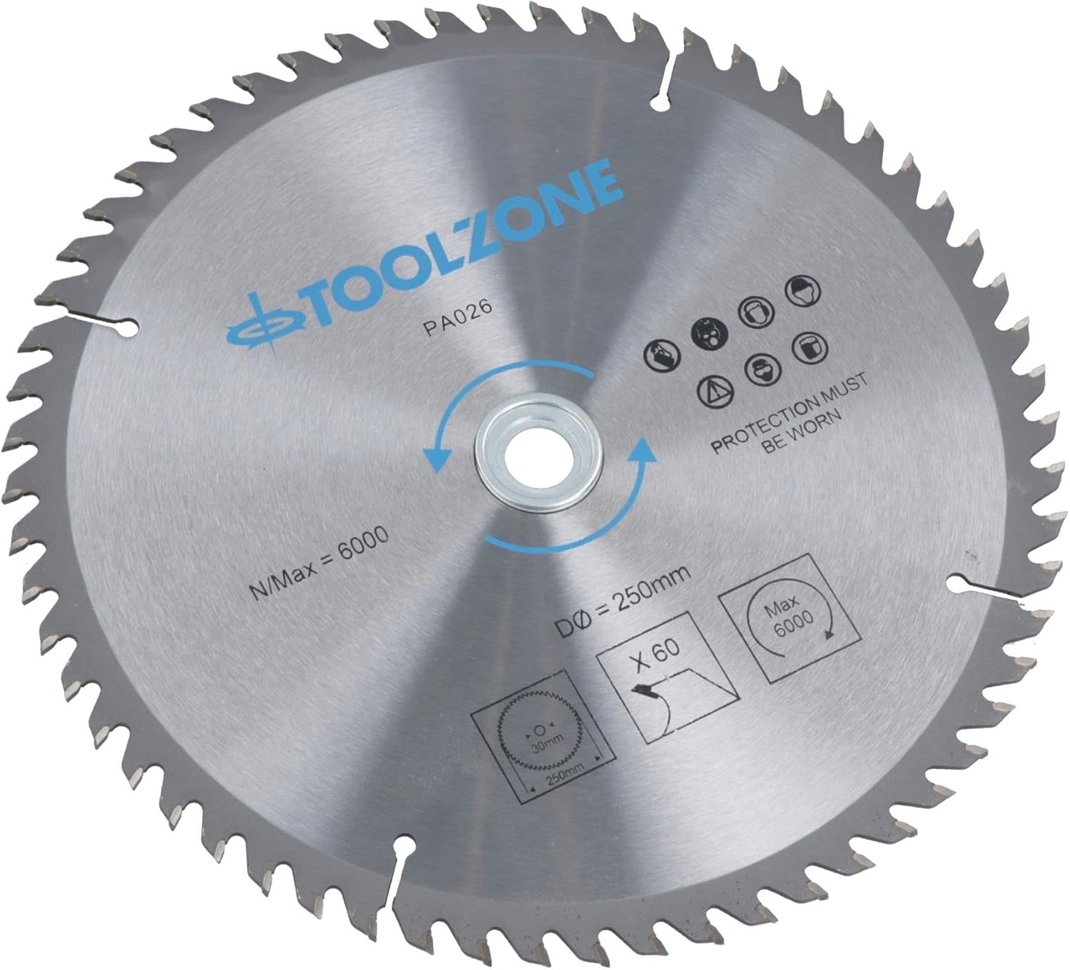 2pc 250mm TCT Circular Saw Blades 40 and 60 Teeth with Adapter Rings TE321