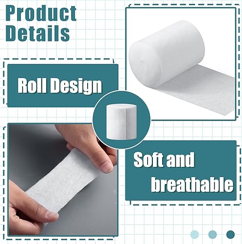 Miniatura 4 de Nuanchu 6 Rollos de Acolchado de Yeso Suave Empaque Individual Acolchado para Usar con Tela de Yeso Vendaje de Gasa para Proyectos de Arte de
