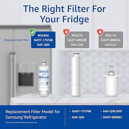 Miniatura 2 de Waterspecialist DA97-17376B Reemplazo para Samsung HAF-QINEXP, HAF-QIN, DA97-08006C, RF28R7351SG, RF23M8070SR, RF23M8070SG, RF28R7201SR, WS645A,