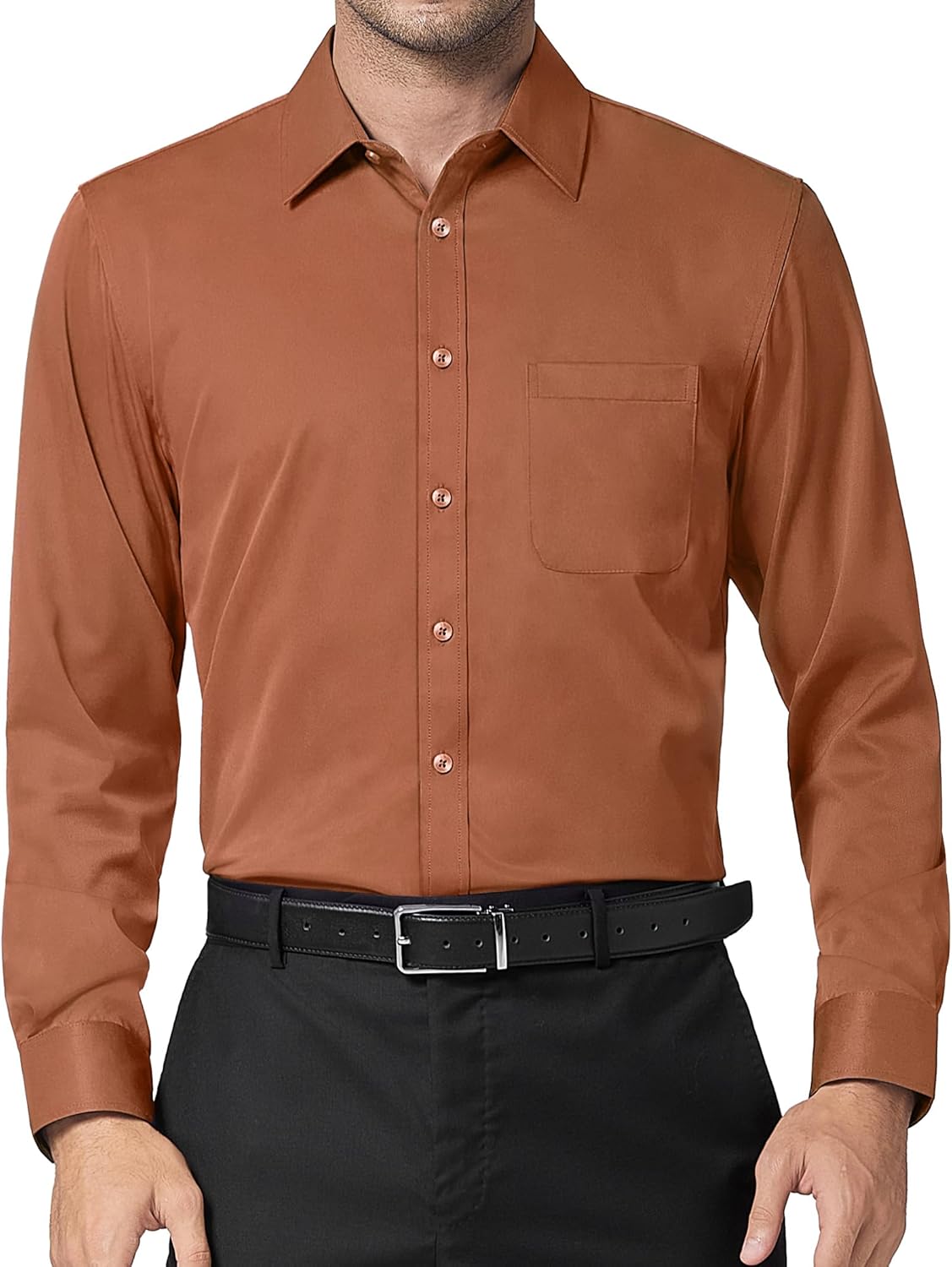 Overhemden Lange Mouw Zakelijk DEMEANOR Heren Overhemd Slim Fit