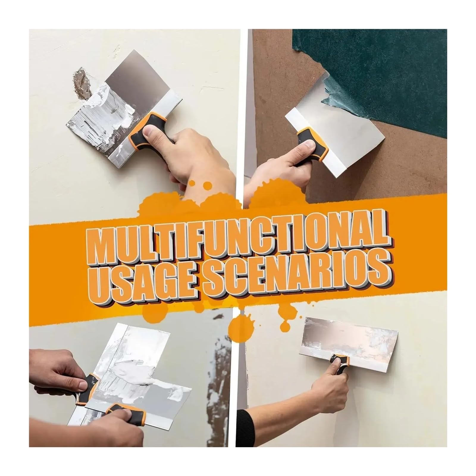 Spachtel aus Edelstahl, 5 Stück, Mehrzweck-Trockenbaumesser, Werkzeuge, Farbschaber, Taping-Messer, Finishing-Lochflicken