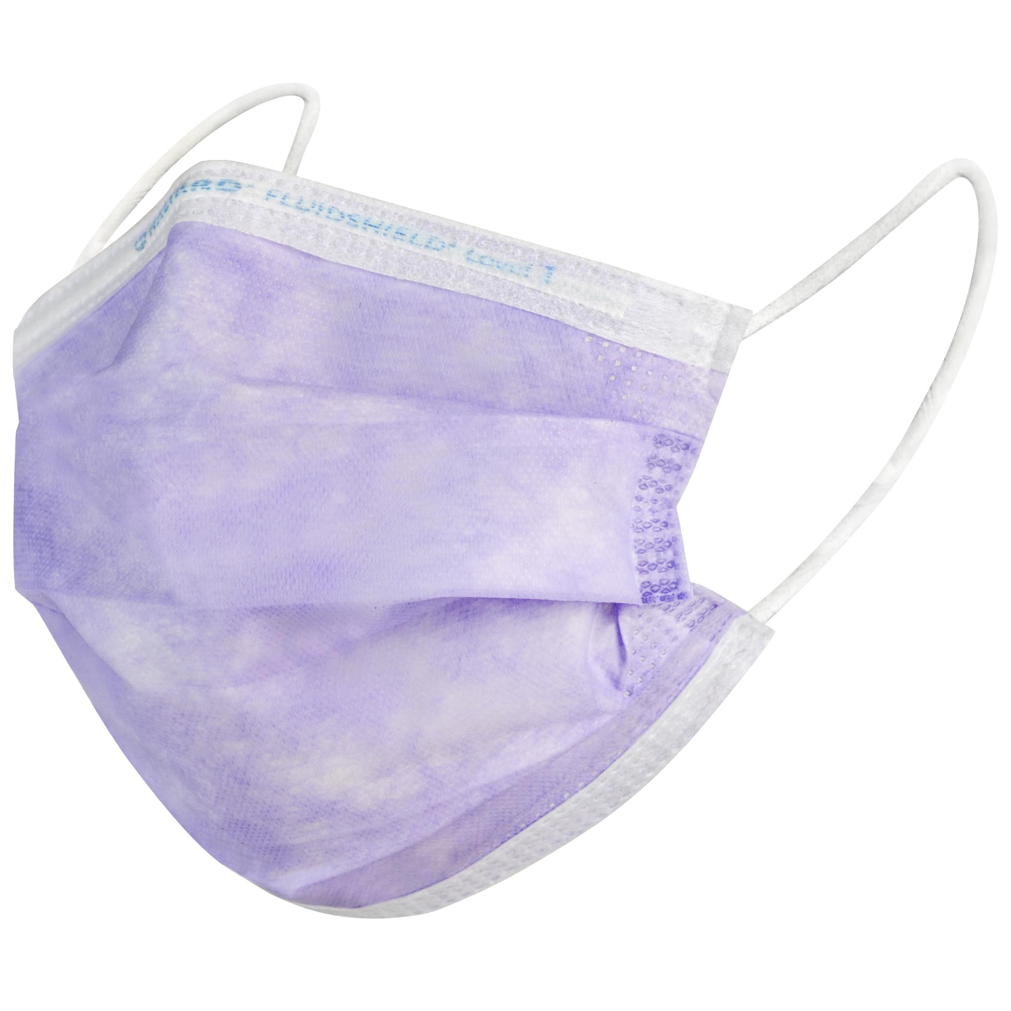 FLUIDSHIELD 1 Disposable Procedure Mask with SO SOFT Lining and SO SOFT Earloops, Lavender, 25868 (Box of 50)