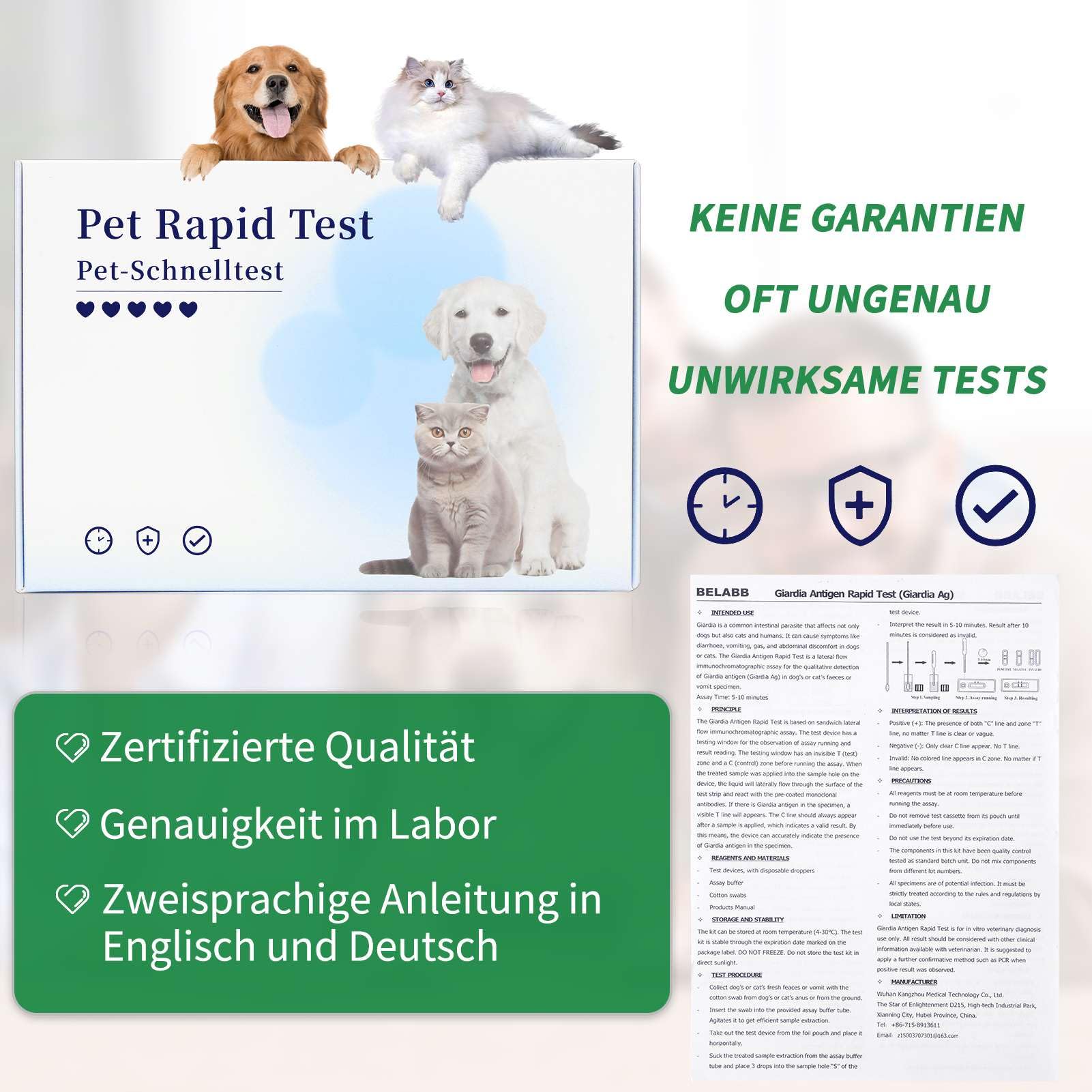3 x Giardien test rapido per cani e gatti Giardienttest di qualità Giardien