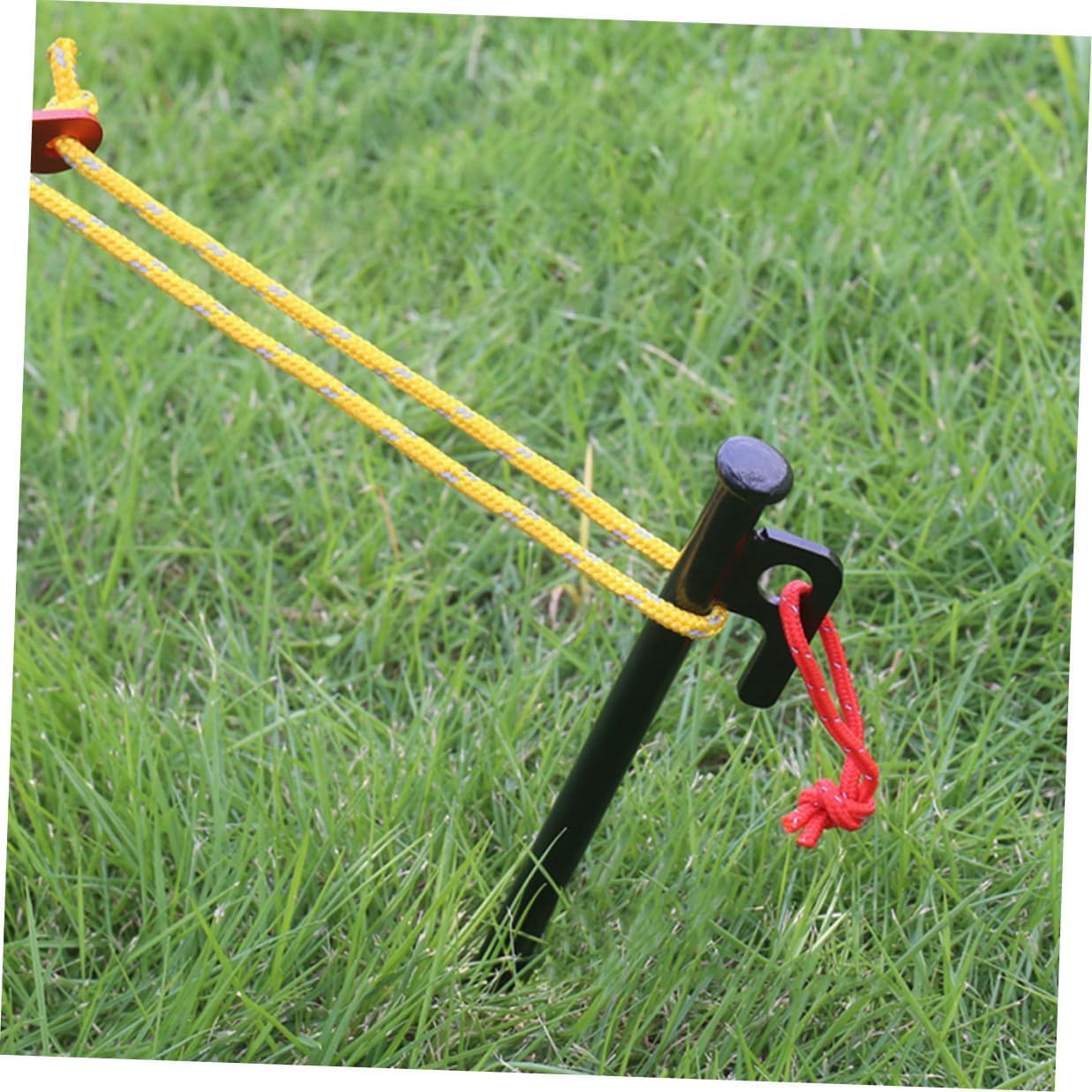 8pcs Heavy Duty Metal Tent Stakes Set 30cm Black Landscape Stakes with Storage Bag for Outdoor Camping Tent Ground Anchors and Tarp Fixing