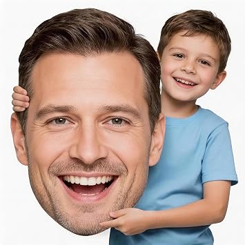 Personalized Big Head Cutout on a Stick, 6" to 36" Custom Face Cutouts with Optional Graduation Cap for Graduation Gifts, Celebrations Graduation Decorations, Parties & Events Dad