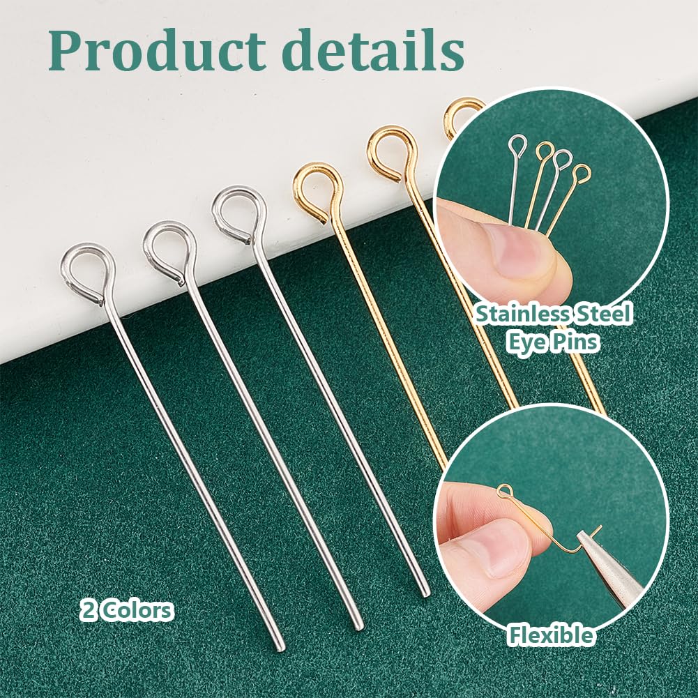 LiQunSweet Edelstahl Lochkopfstifte – 100 Stück, 40 Mm, 22 Gauge, Für Schmuckherstellung & DIY