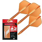 Target Darts K Flex Integrated Dart Flights and Shafts, No.2 Orange (Medium) | Pack of 3 K-Flex - No2, Kflex All in One Moulded Dart Flight & Stem | Professional Dart Accessories