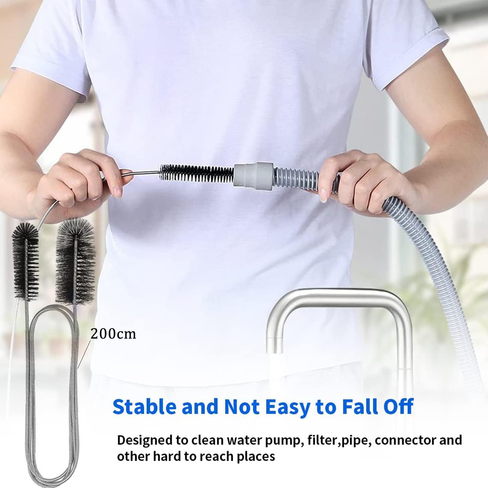 Kit De 16 Brosses De Nettoyage Multifonction – Pour Joints, Fissures, Canalisations Et Douche – Poils Durs, Longue Brosse De 2 Mètres