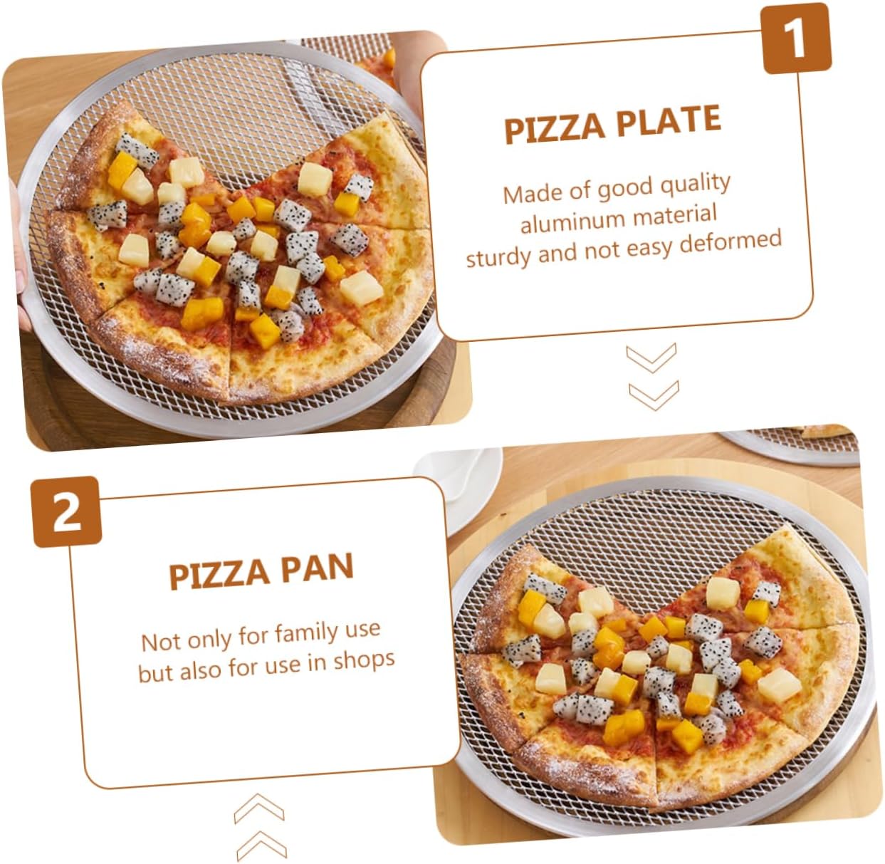 Aluminum Pizza Pan Baking Tray Pizza Plate for Oven Use Seamless Pizza Crisper Tray for Homemade Pizza and Baking