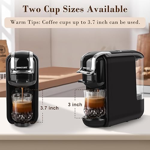 Miniatura 3 de Máquina de café expreso para cápsula Nespresso, cápsula azul Lavazza y café en polvo, bomba de presión de 19 bar que hace auténtico café expreso,