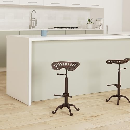 Miniatura 2 de Taburetes de bar industriales, asiento giratorio para tractor, altura ajustable, 23-31 pulgadas, silla de comedor para isla de cocina