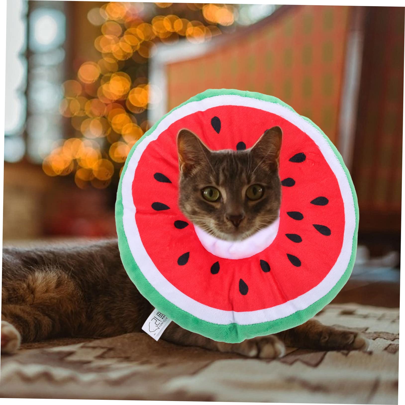 Happyyami 3stücke Pet Cat Schutzkragen Wassermelonen Design Multifunktionaler Halskragen Für Katzen Zur Nach Verletzungen Oder Operationen Langlebiges Polyester Material Kreative Und