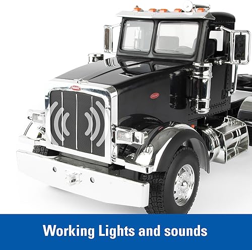 Miniatura 3 de Big Farm Peterbilt Model 367 - Juguete semirremolque a escala 1:16, incluye remolque de grano, juguetes de construcción, metal fundido a presión y