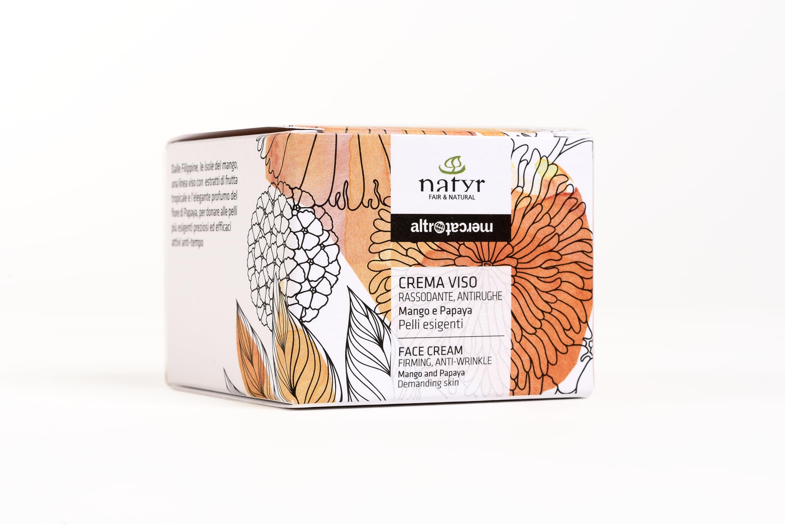 NATYR - Altromercato - Crema viso rassodante e antirughe - mango e papaya - 50ml