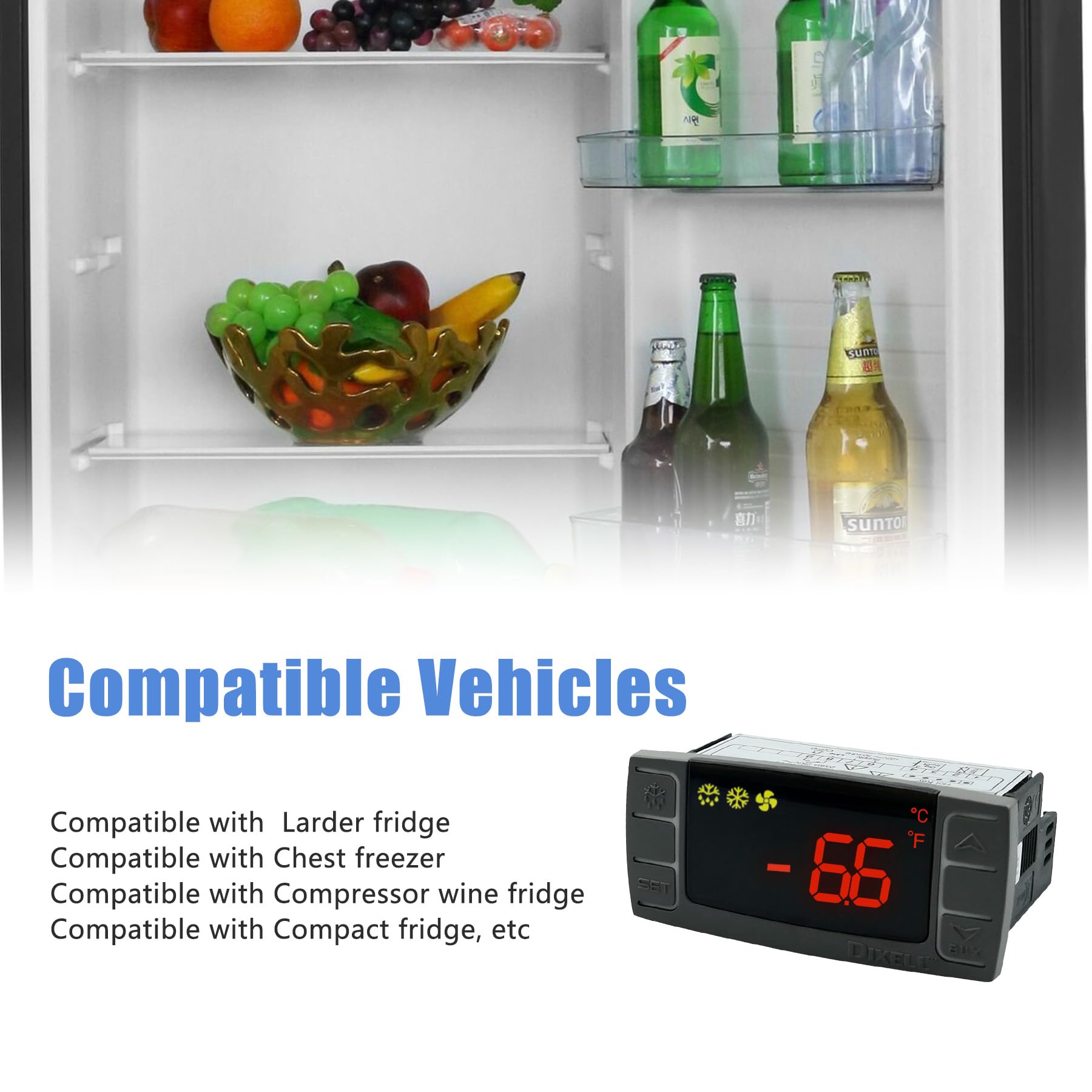 XR02CX-4N1F1 Dixell Regolatore di temperatura per frigorifero Termostato Digitale per Frigoriferi Congelatori Riscaldamento Apparecchi 120V/50-60Hz con 1 sonda NTC