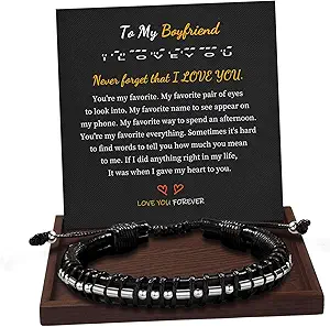 Inspirational Gifts for Men Morse Code Bracelets Mens Bracelets Graduation Gifts for Him Fathers Day Adjustable Leather Bracelet Motivational Birthday Annivesary Jewelry Stocking Stuffers for Men