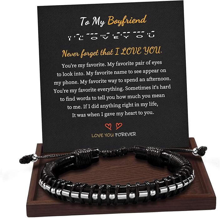 Inspirational Gifts for Men Morse Code Bracelets Mens Bracelets Graduation Gifts for Him Fathers Day Adjustable Leather Bracelet Motivational Birthday Annivesary Jewelry Stocking Stuffers for Men
