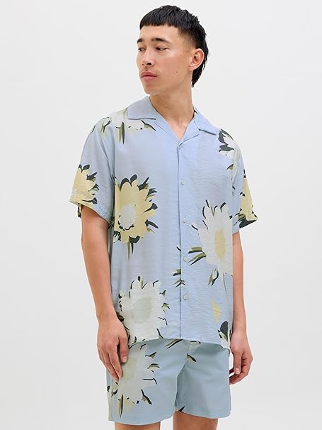 Nagy méretű ing Jack & Jones Vira Marshall AOP Short Sleeve Shirt