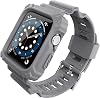 FITO Compatible with Apple Watch Bands 44mm 42mm Series with Case, Rugged Breathable TPU Sport Strap Bands Applicable to iWatch Series 8SE 20227654321SE - Grey