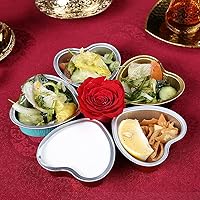 Vista 7 de SOUJOY 100 tazas para hornear en forma de corazón, molde de papel de aluminio de 3.4 onzas con tapas, molde desechable para magdalenas de pudín