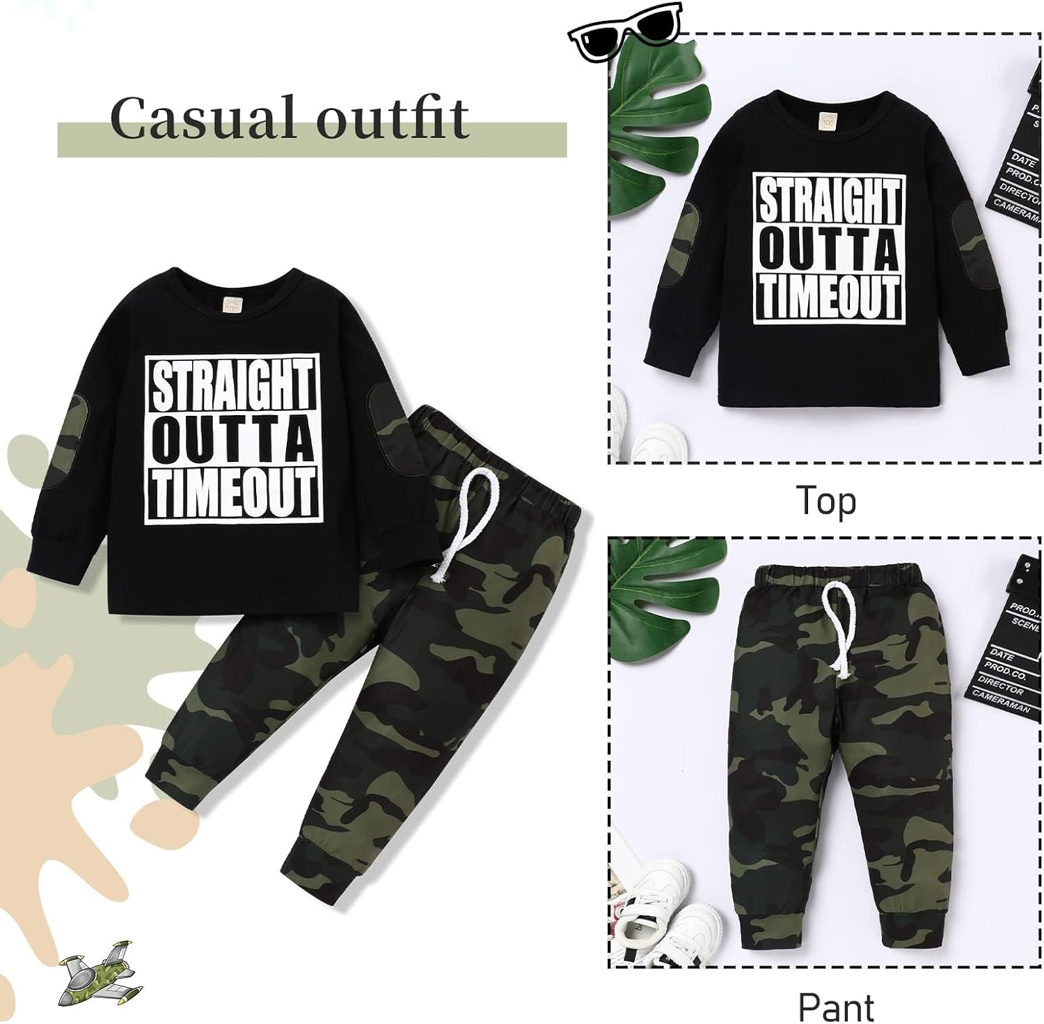 TUEMOS Toddler Boy Clothes Sweatsuits Fall Winters Boy Outfits