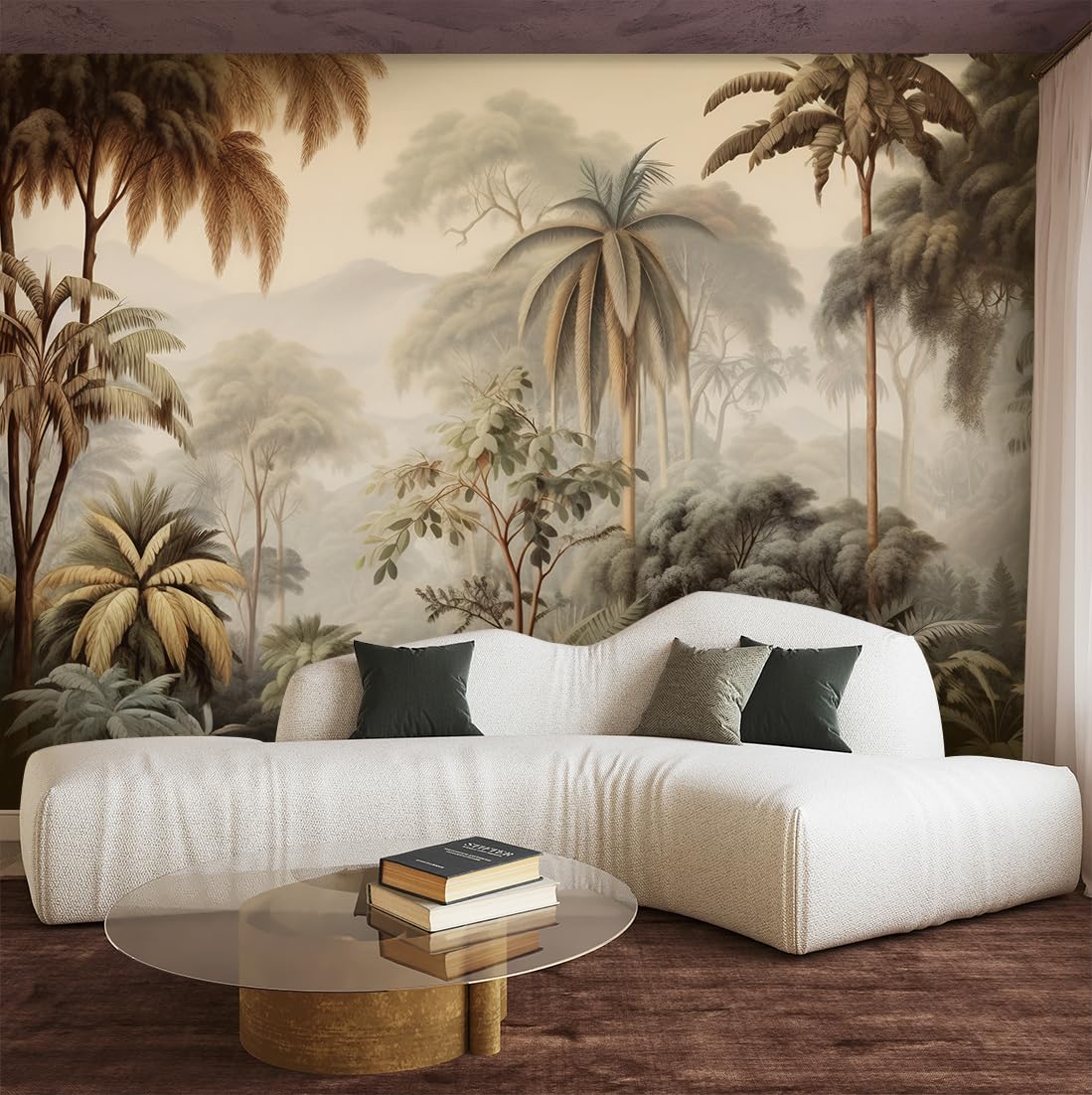 Feeby Papel Pintado Botánica Selva 350x245 cm Verde XXL Fotomurales Tejido No Tejido Decoración De Pared Moderna Decorativos Dormitorio Para la sala Trópicos Exóticos