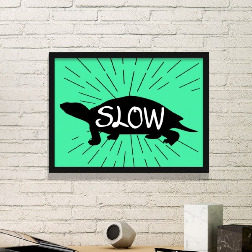 Cadre photo tortue noire en taille M avec impression affiche silhouette animalière pour mur