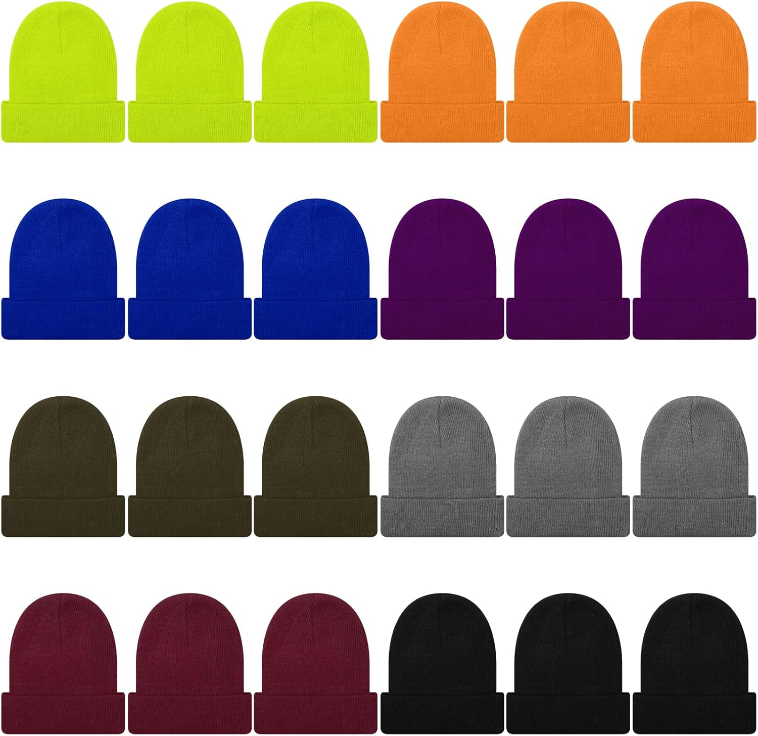 Winter Beanie Hats Bulk for Men Women Beanie Cap for Donation Cozy Knitted Cuffed Skull Cap Gift Soft Ski Hat