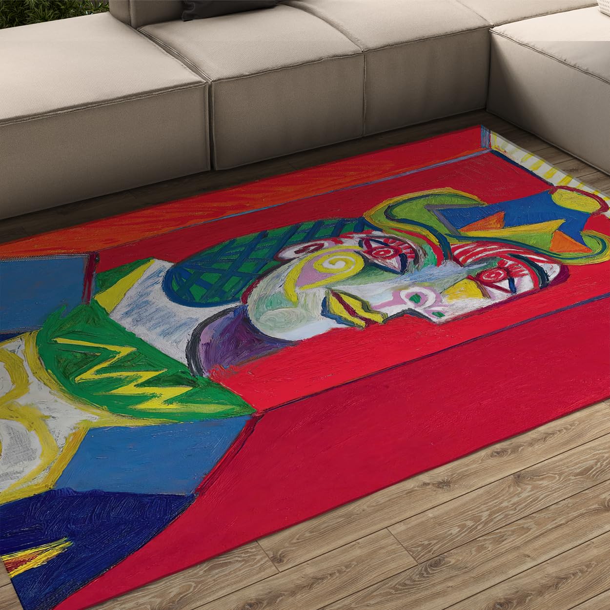 Tapis Pablo Picasso inspiration artistique velours doux 120x150cm haut de gamme