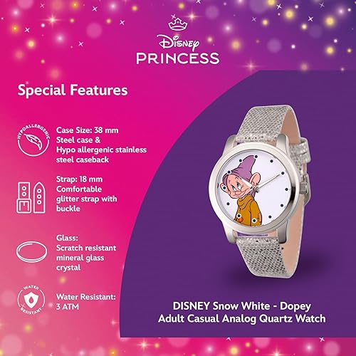 Miniatura 4 de Disney Princess - Reloj analógico de cuarzo para adultos casual deportivo Gris