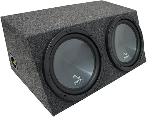 Harmony Audio HA-R104 Universal Car Stereo Rhythm Series 10" - Paquete Sub y 210H Dual 10" Subwoofer Sellado Hatchback Estéreo Subbox Enclosure
