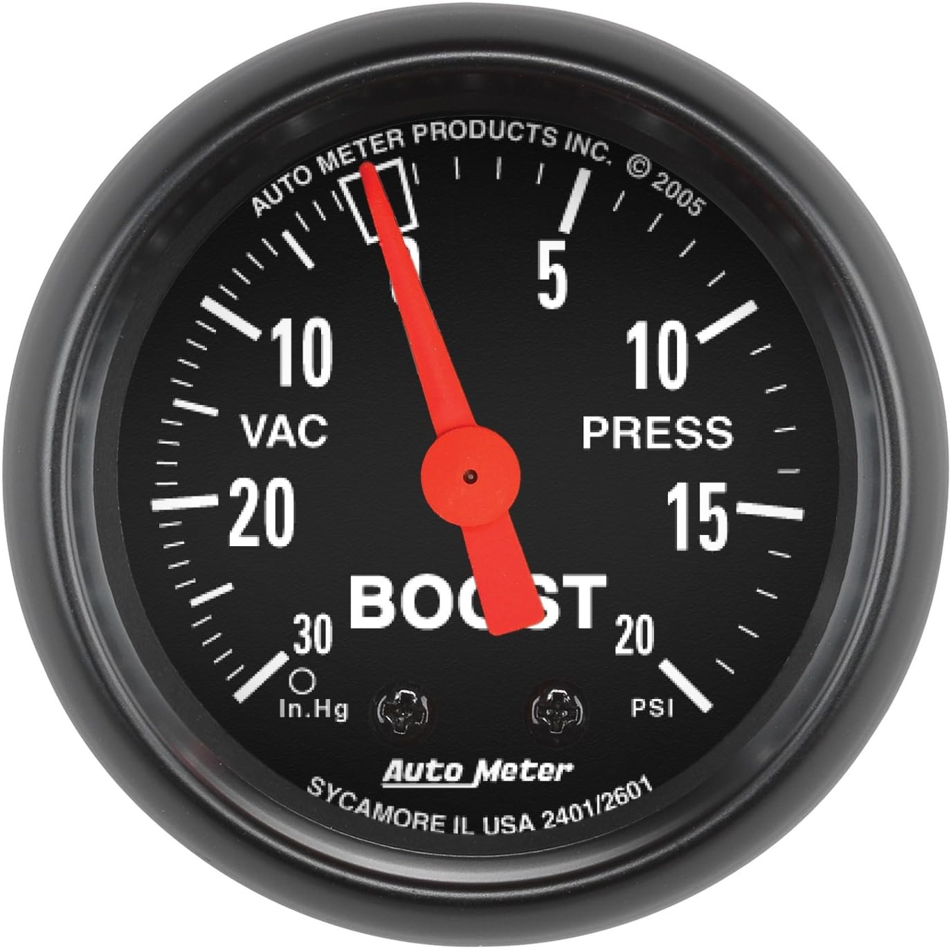 Auto Meter 2601 Z-Series 2" Mechanical Vacuum/Boost Gauge