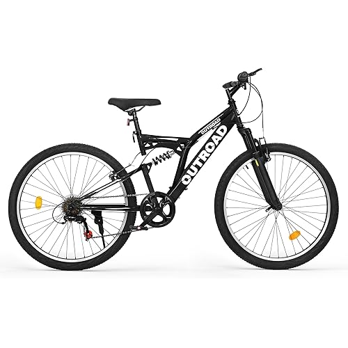 Outroad 26 Inch Mountain Bike, 7-Speed/High-Carbon Steel/Aviation Grade Frame with V Brake, Adjustable Ergonomic Seat Bicycle for Men Women Adult, MTB with Shock Absorption System