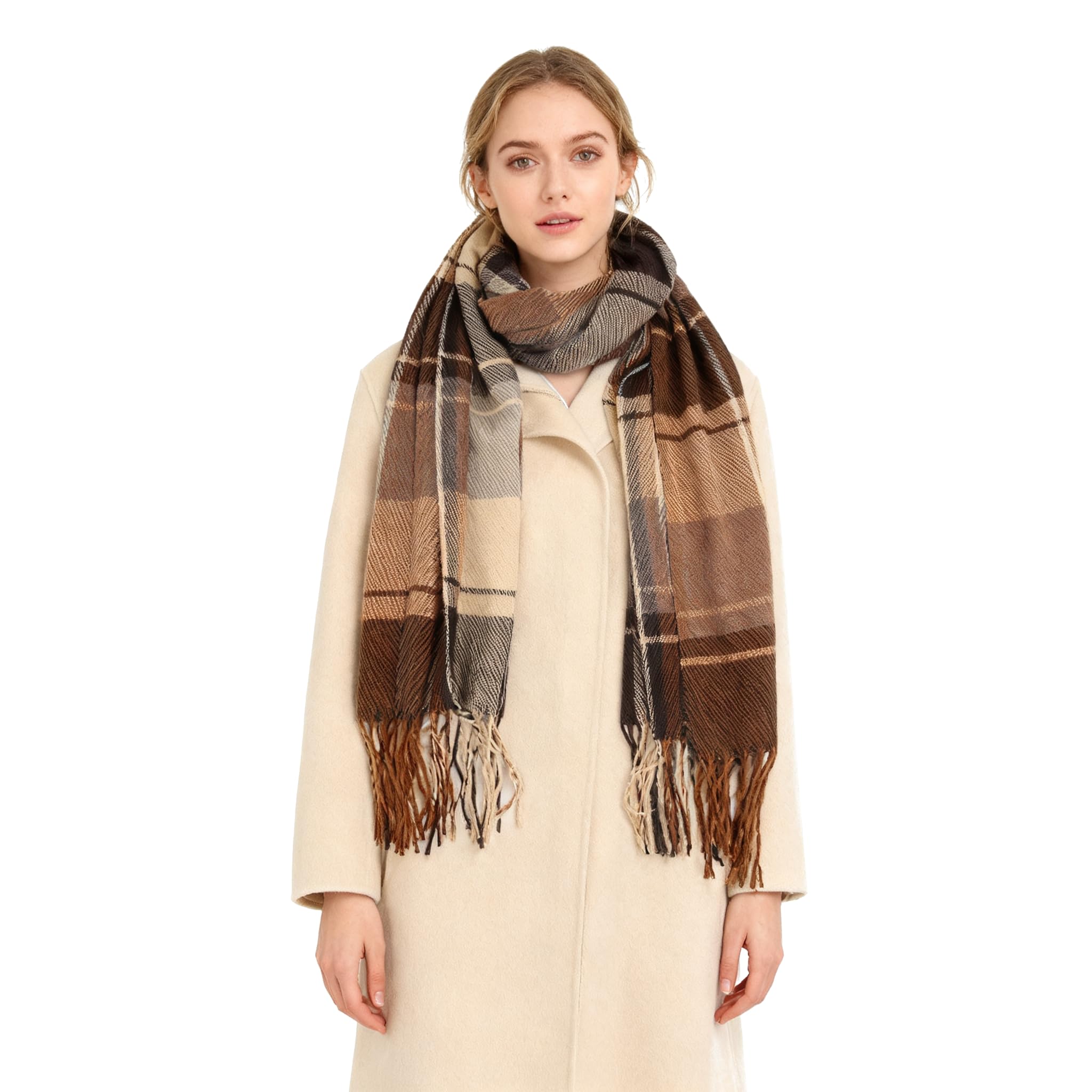 Miss Lulu Ladies Scarves Winter Warm Tartan Shawls Cashmere Feel Wraps for Women