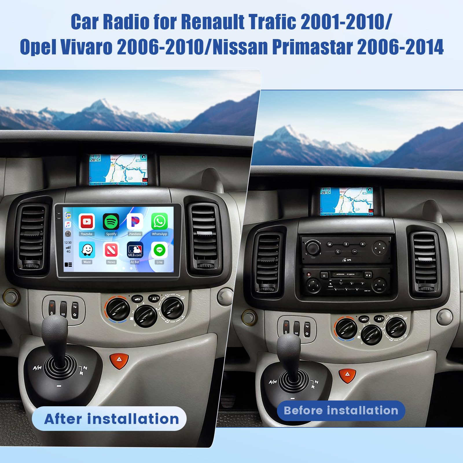 Android 15 Carplay Auto Per Renault Trafic 2 Per Opel Vivaro A Per Nissan Primastar 2006 - 2014 Autoradio Stereo Lettore Video BT