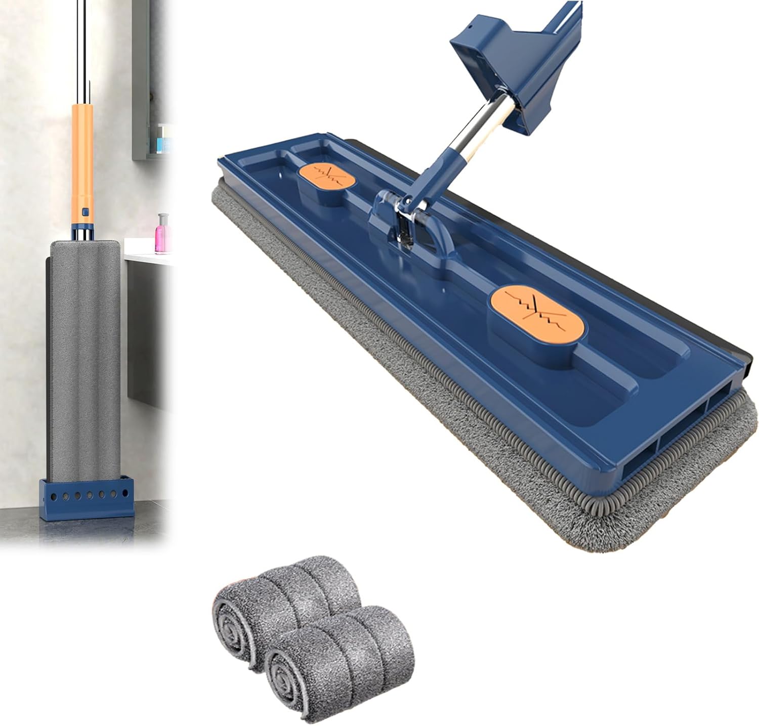 Large Flat Mop,SelfContained Dewatering Scraper Mop,360