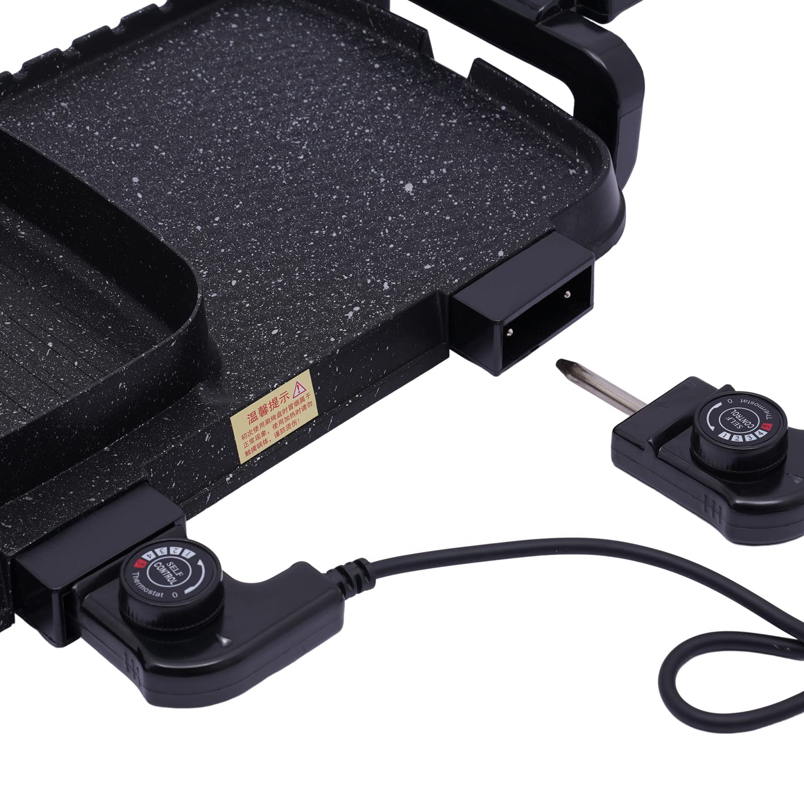 Portable Barbecue Heißtopf 2 in 1, Innen Koreanisch BBQ Doppelte Kontrolle Shabu Shabu Heißtopf mit Grill Multifunktion Rauchfrei Herd für Familie Freunde und Party