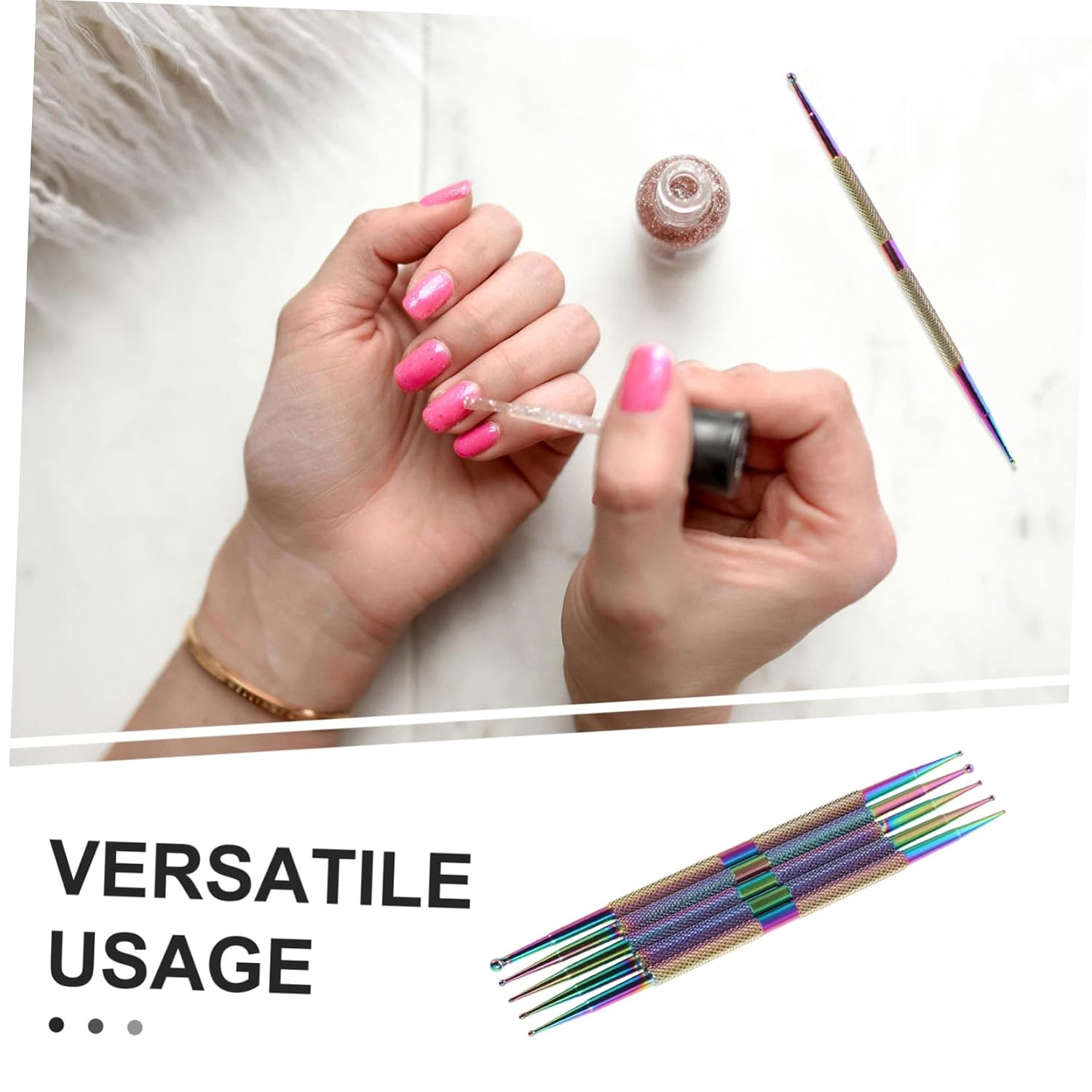 FOMIYES 5pcs Dual-end Dotting Tools for Nail Art Ergonomic Nail Decoration Pens for Home and Salon Use Design Kit for Creative Patterns and Painting