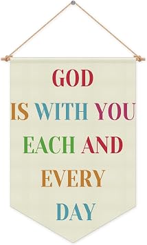 Christian Wall Banner Bible Verses Wall Banner Bedroom Banners Hanging Pennant Flag Christian Decor for Nursery Banners Bedroom Home Kids Religious Inspirational Gift Christmas Birthday Presents